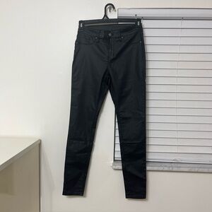 WAYRUNZ Size 8 Juniors Black Faux Leather Jeggings Pants